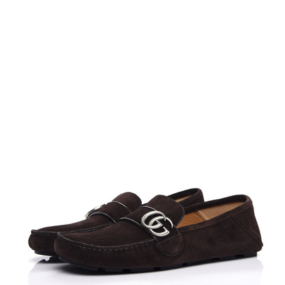 Gucci Suede Mens Driver Queen Loafers 7 Cocoa 3 of 10