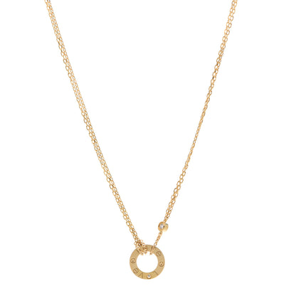Cartier 18K Yellow Gold 2 Diamond LOVE Necklace 1 of 6