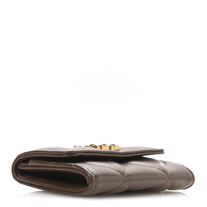 Chanel Lambskin Quilted Chanel 19 Flap Card Holder Dark Brown 4 of 9
