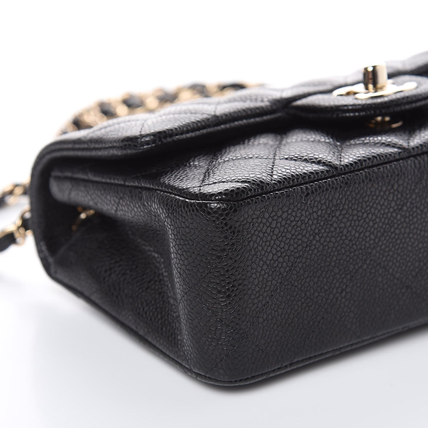 Caviar Quilted Mini Rectangular Flap Black