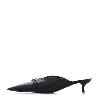 Balenciaga Satin Pointed Toe Knife 40mm Mules 38 Black 1 of 10