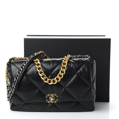 Chanel Goatskin Quilted Maxi 19 Flap Black 11 of 11