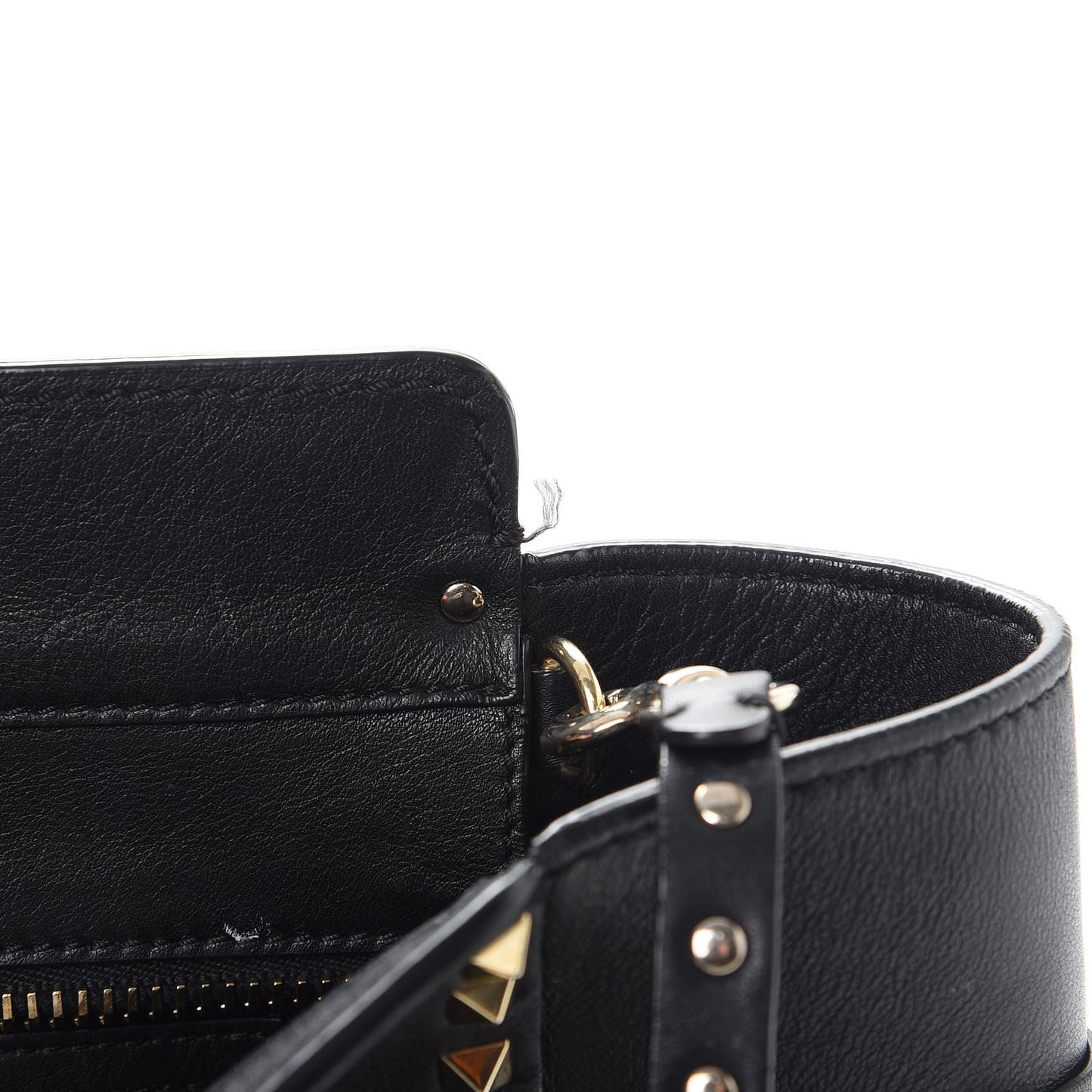 Vitello Rockstud Double Handle Tote Black