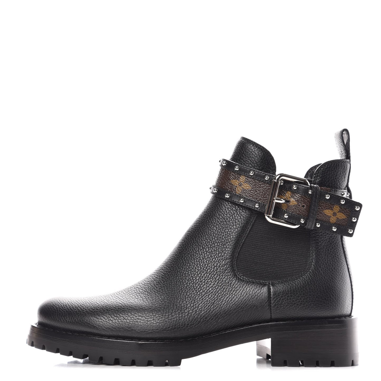 Grained Calfskin Monogram Discovery Flat Ankle Boots 37