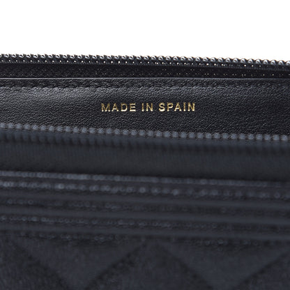 Chanel Caviar Quilted Small Boy Zip Around Wallet Black 7 of 9