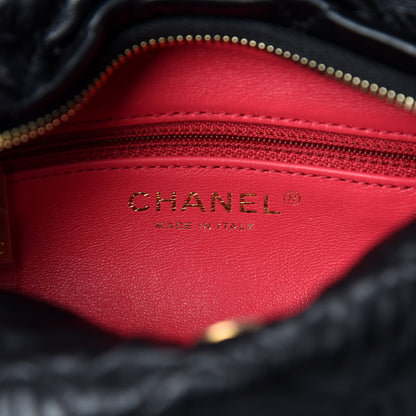 Chanel Crumpled Lambskin Quilted Small CC Links Shoulder Bag Black 9 of 12