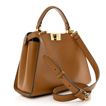 Fendi Vitello Tahiti Burro Bi-Color Medium Peekaboo Iconic Essentially Satchel Nocciola Asfalto Cast 3 of 14