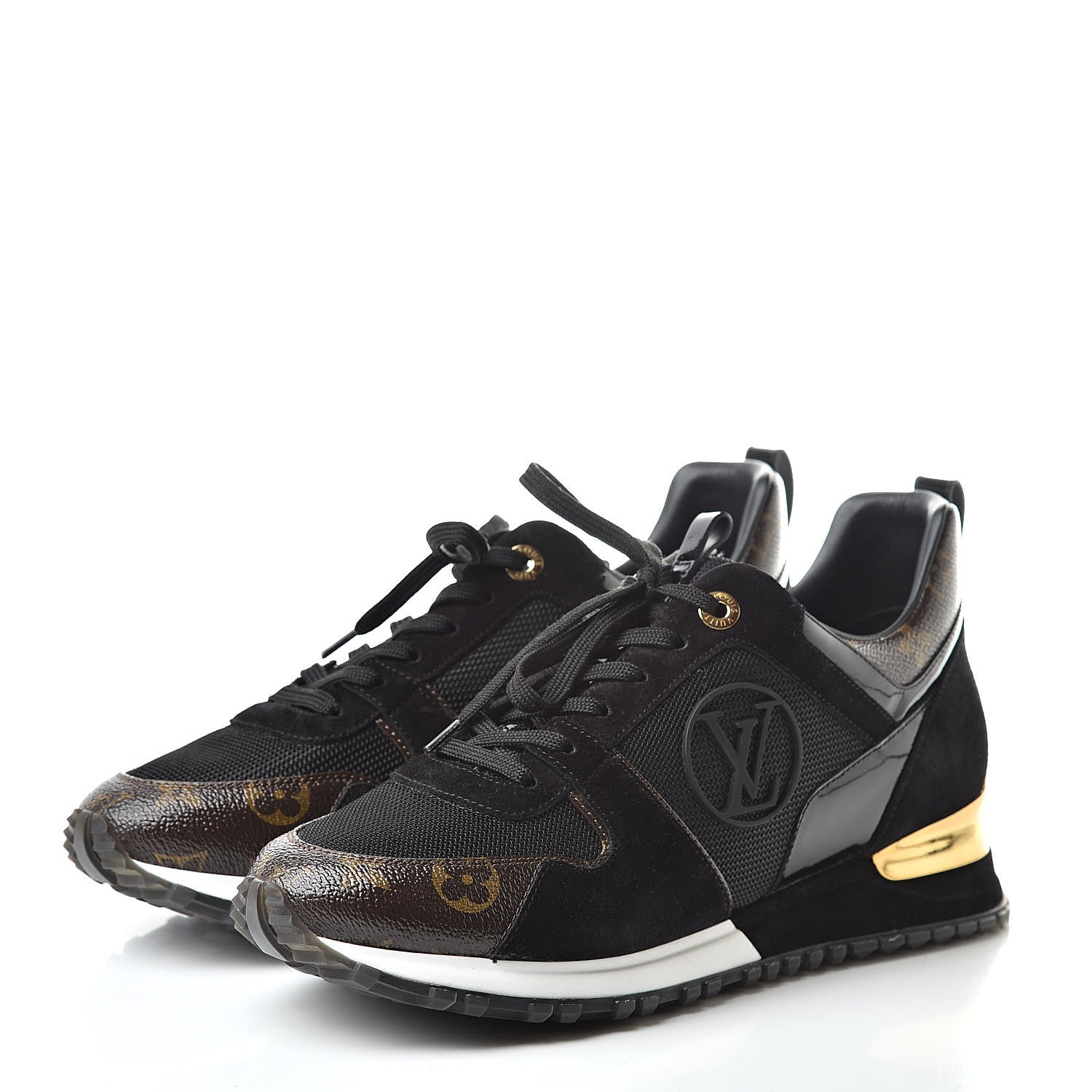 Louis Vuitton Suede Monogram Run Away Sneakers 40 Black 3 of 7