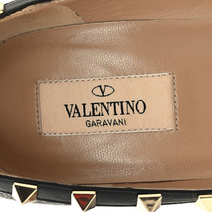 Valentino Garavani Pebbled Calfskin Rockstud 100mm Pumps 39.5 Black 7 of 7
