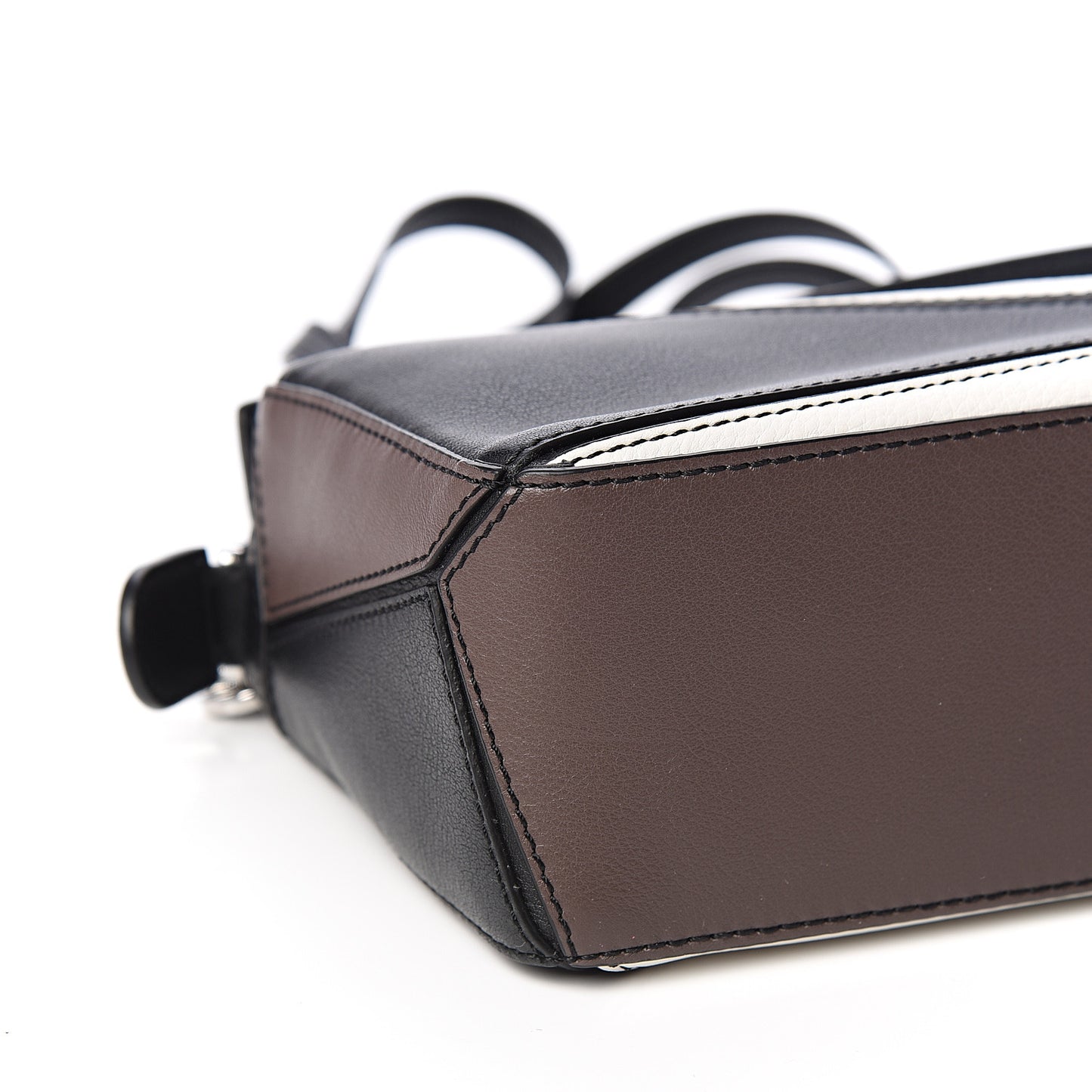Calfskin Mini Puzzle Bag Black Taupe