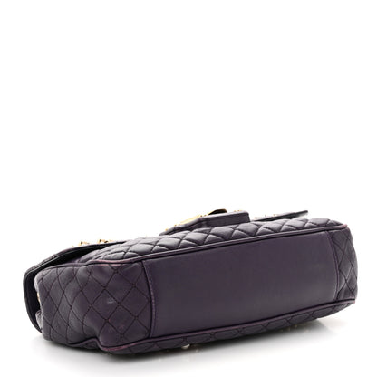 Dolce & Gabbana Lambskin Watersnake Embellished Lucia Shoulder Bag Purple 4 of 19