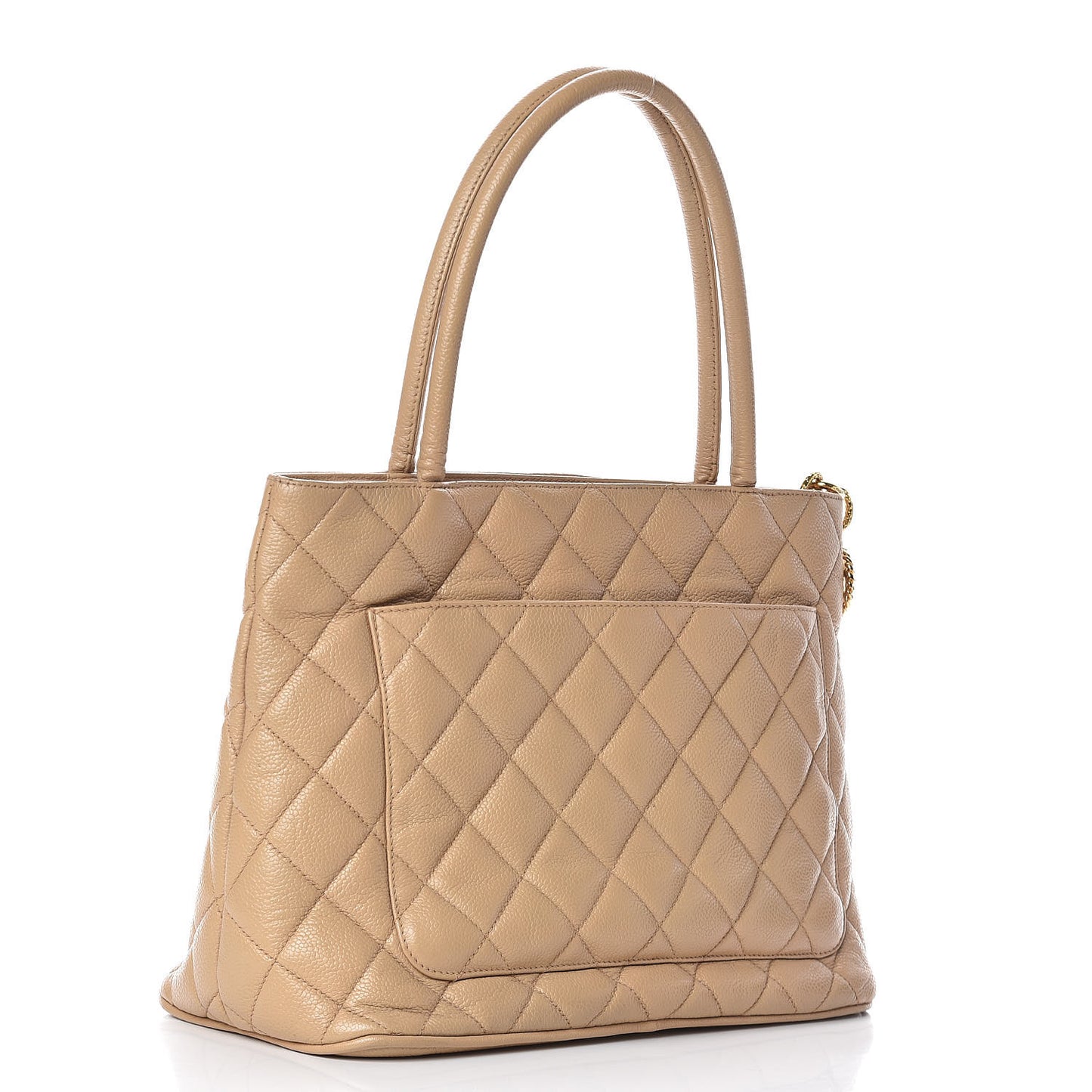 Caviar Quilted Medallion Tote Beige