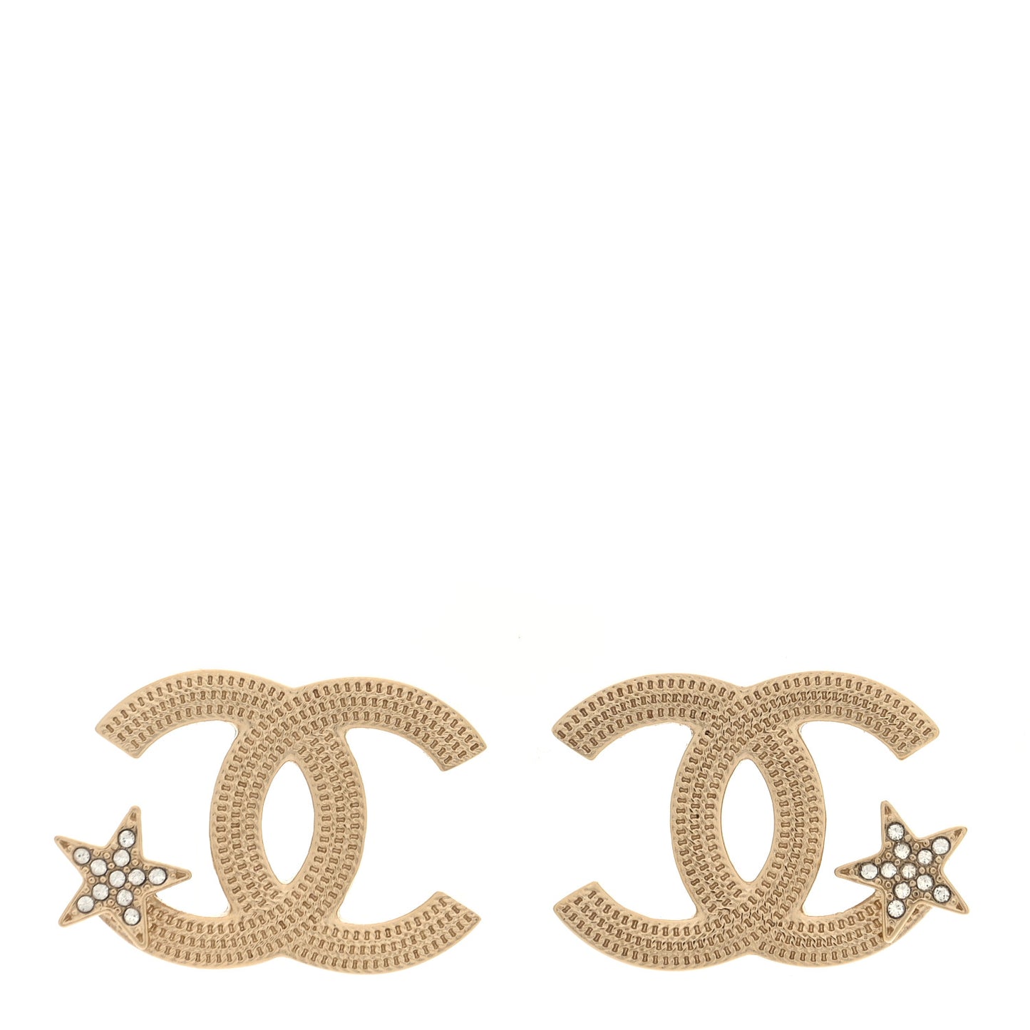 Crystal CC Star Earrings Gold