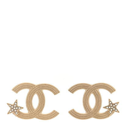 Chanel Crystal CC Star Earrings Gold 1 of 5