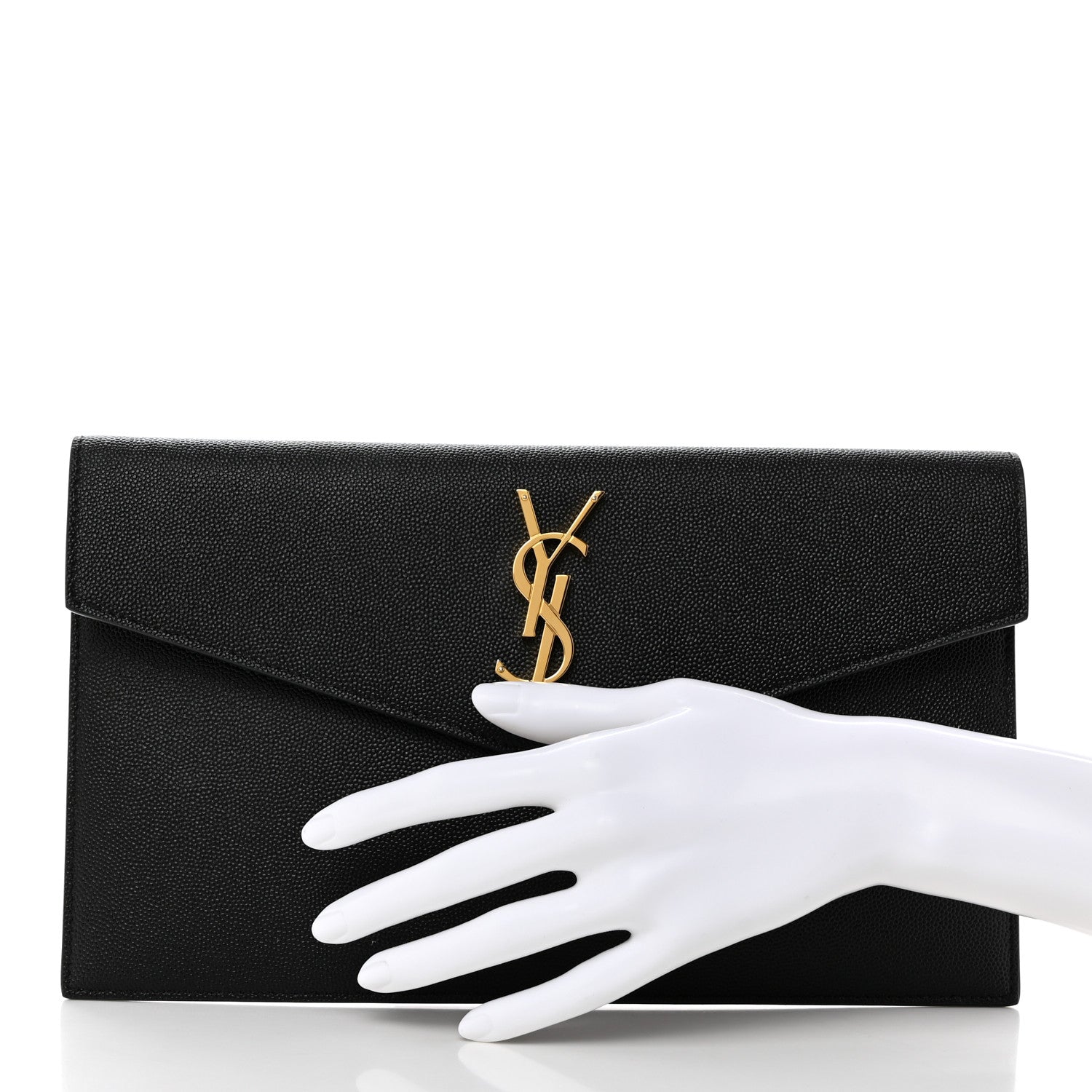 Saint Laurent Grain De Poudre Uptown Pouch Black 2 of 9