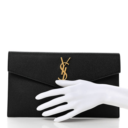 Saint Laurent Grain De Poudre Uptown Pouch Black 2 of 9