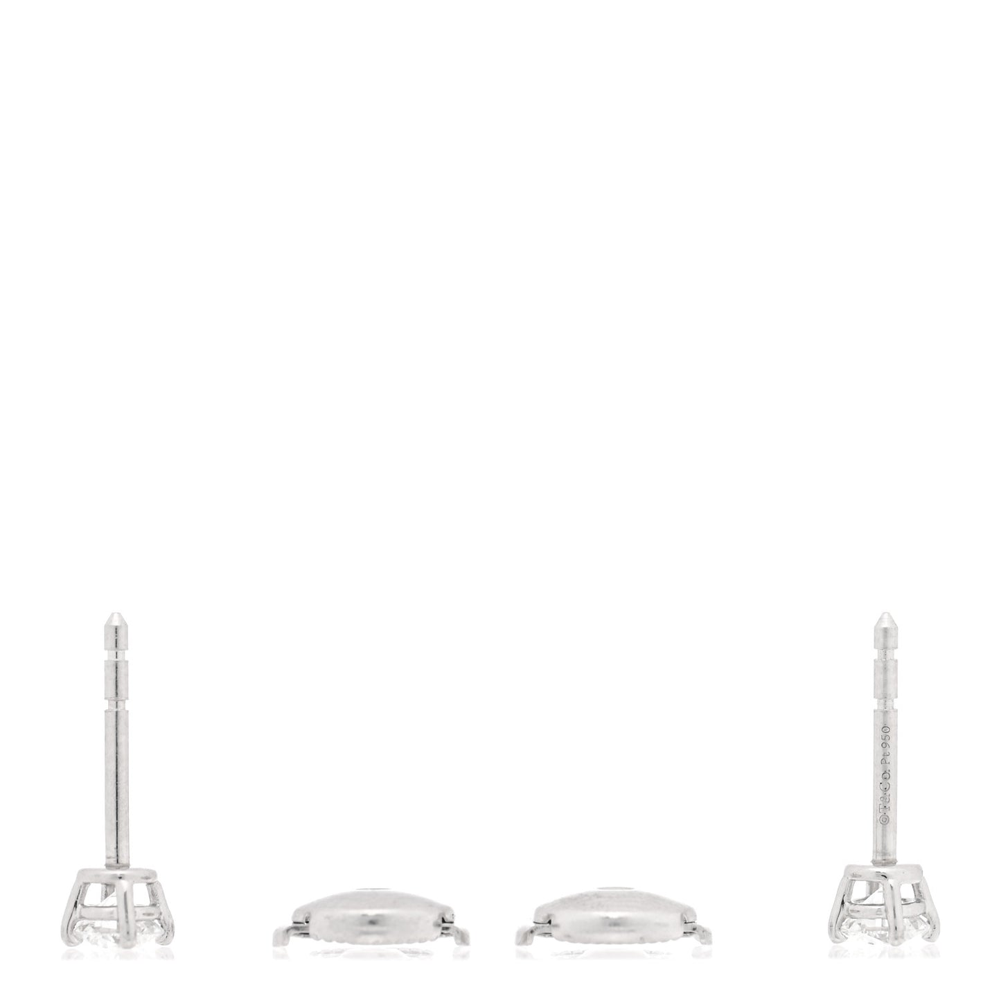 Platinum Diamond .50ctw Solitaire Earrings