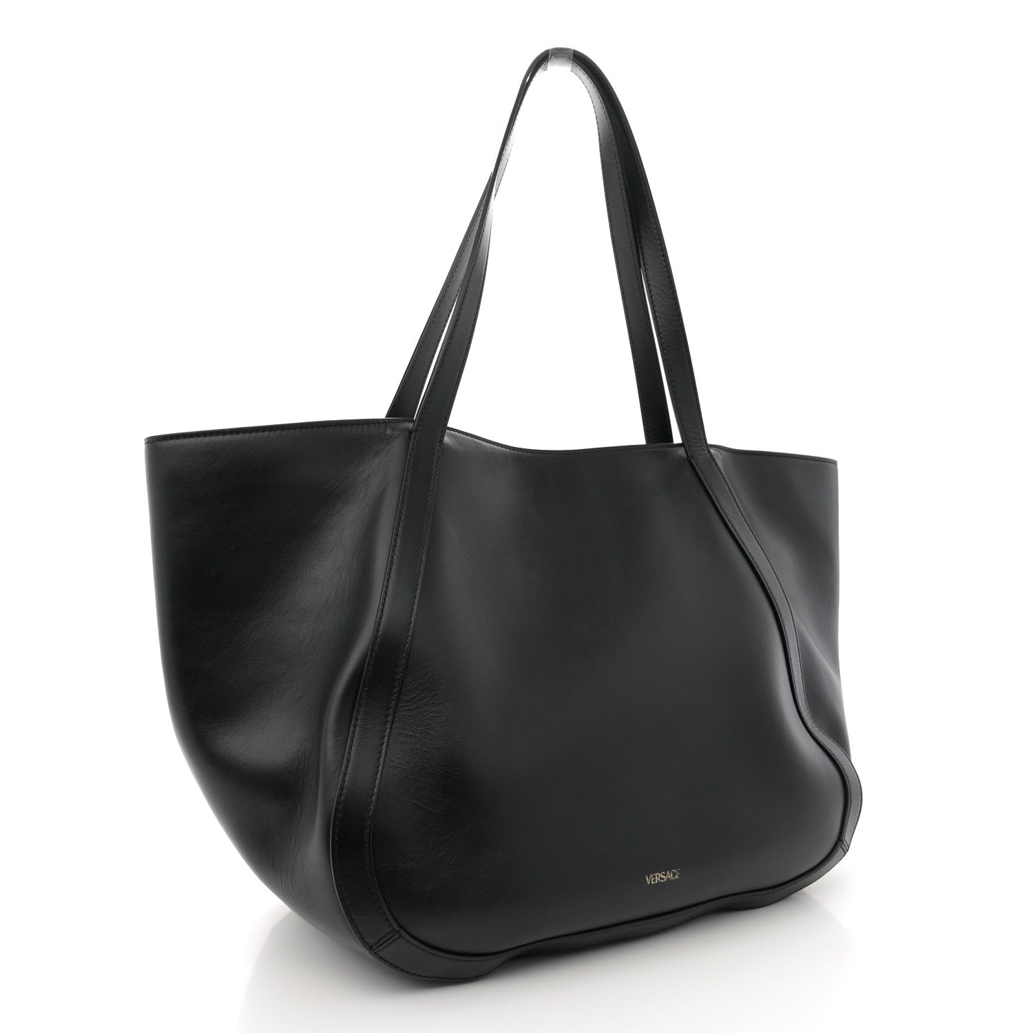 Versace Calfskin Greca Goddess Tote Bag Black 2 of 13