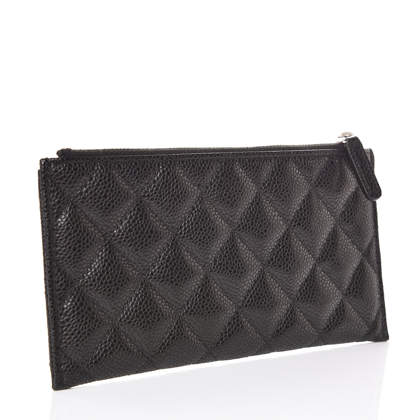 Caviar Quilted Classic Zip Pouch Black
