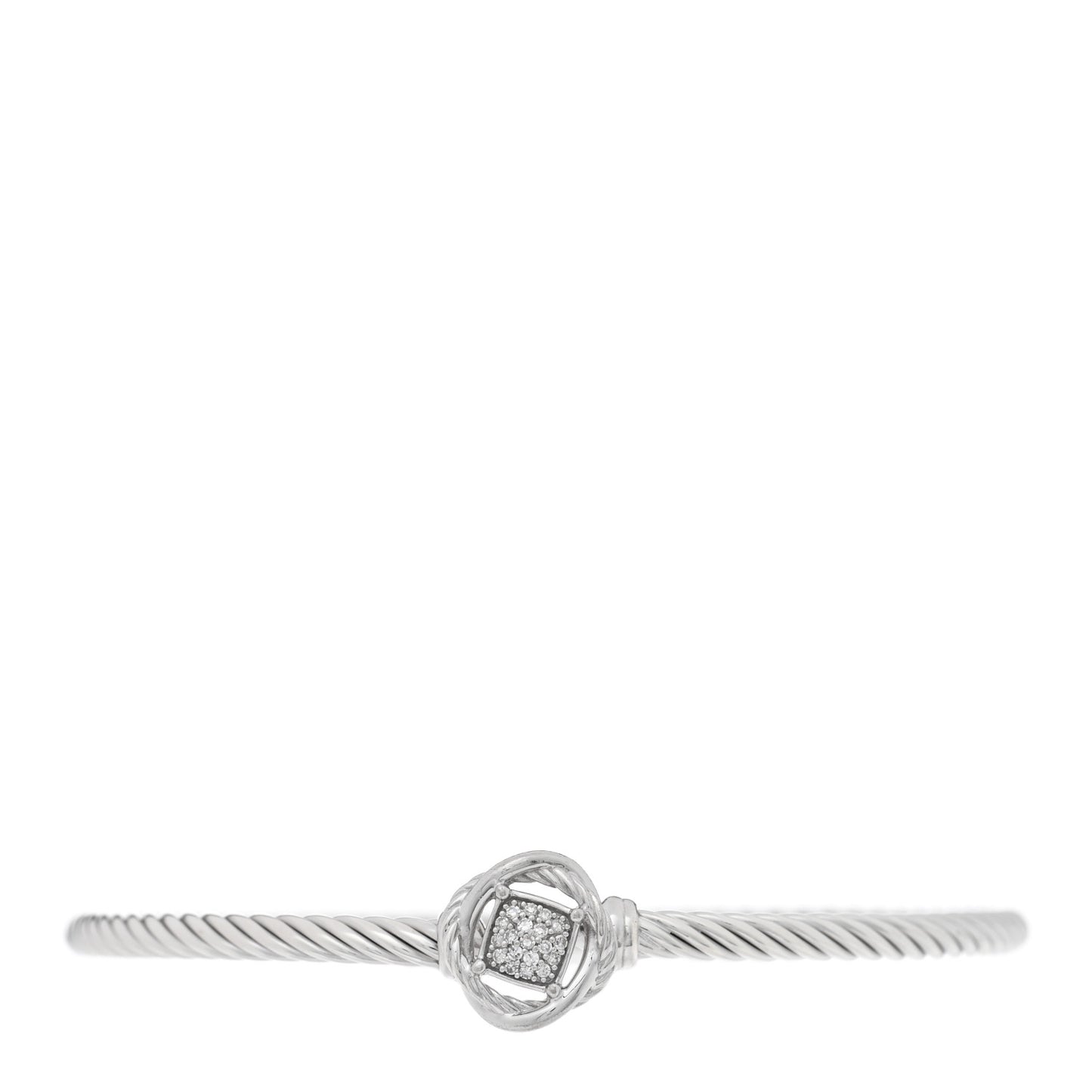 Sterling Silver Diamond 3mm Infinity Bracelet