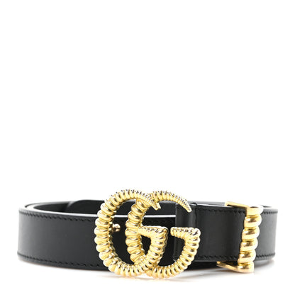 Gucci Moon Calfskin Torchon Double G 25mm Belt 80 32 Black 1 of 5