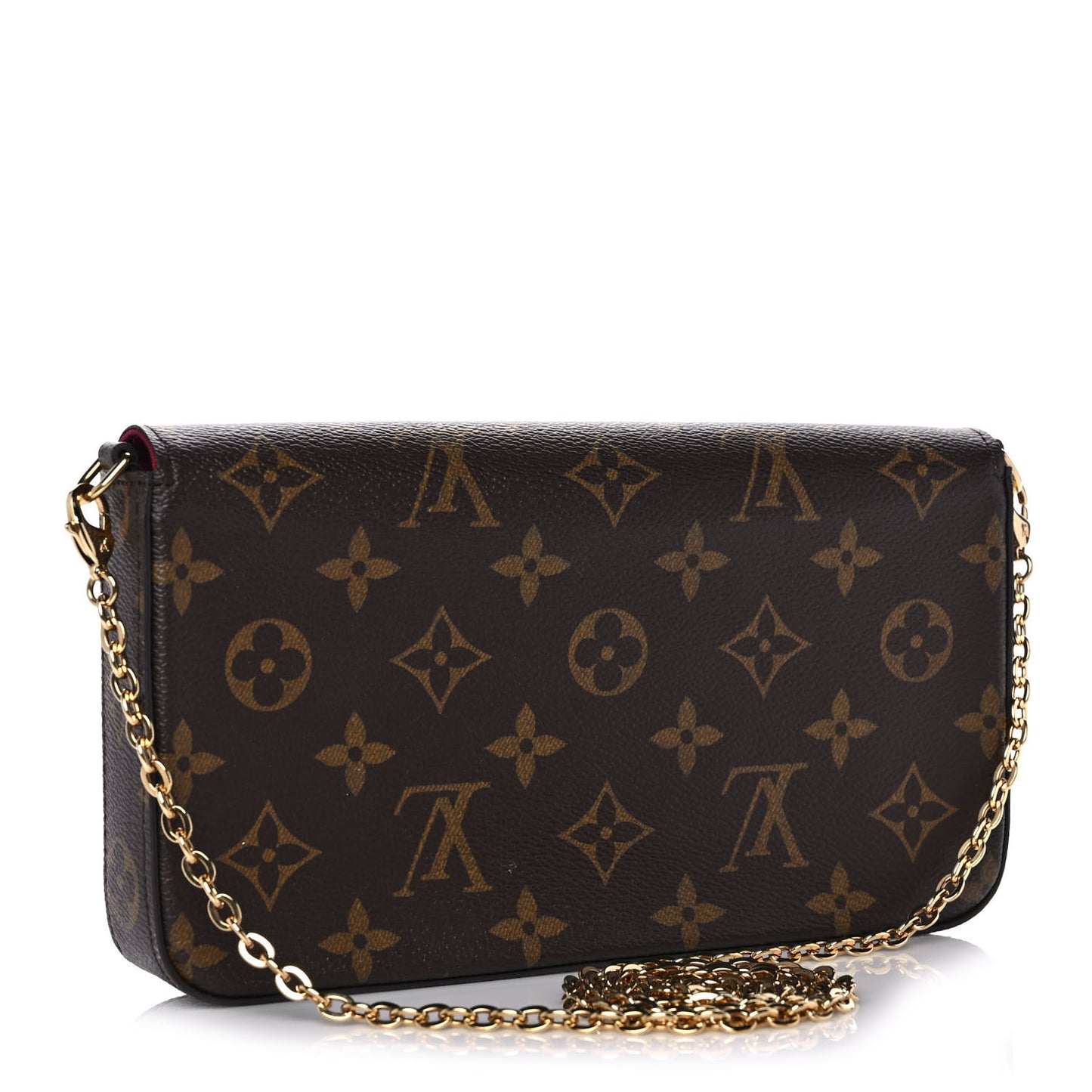 Monogram Pochette Felicie Chain Wallet Fuchsia