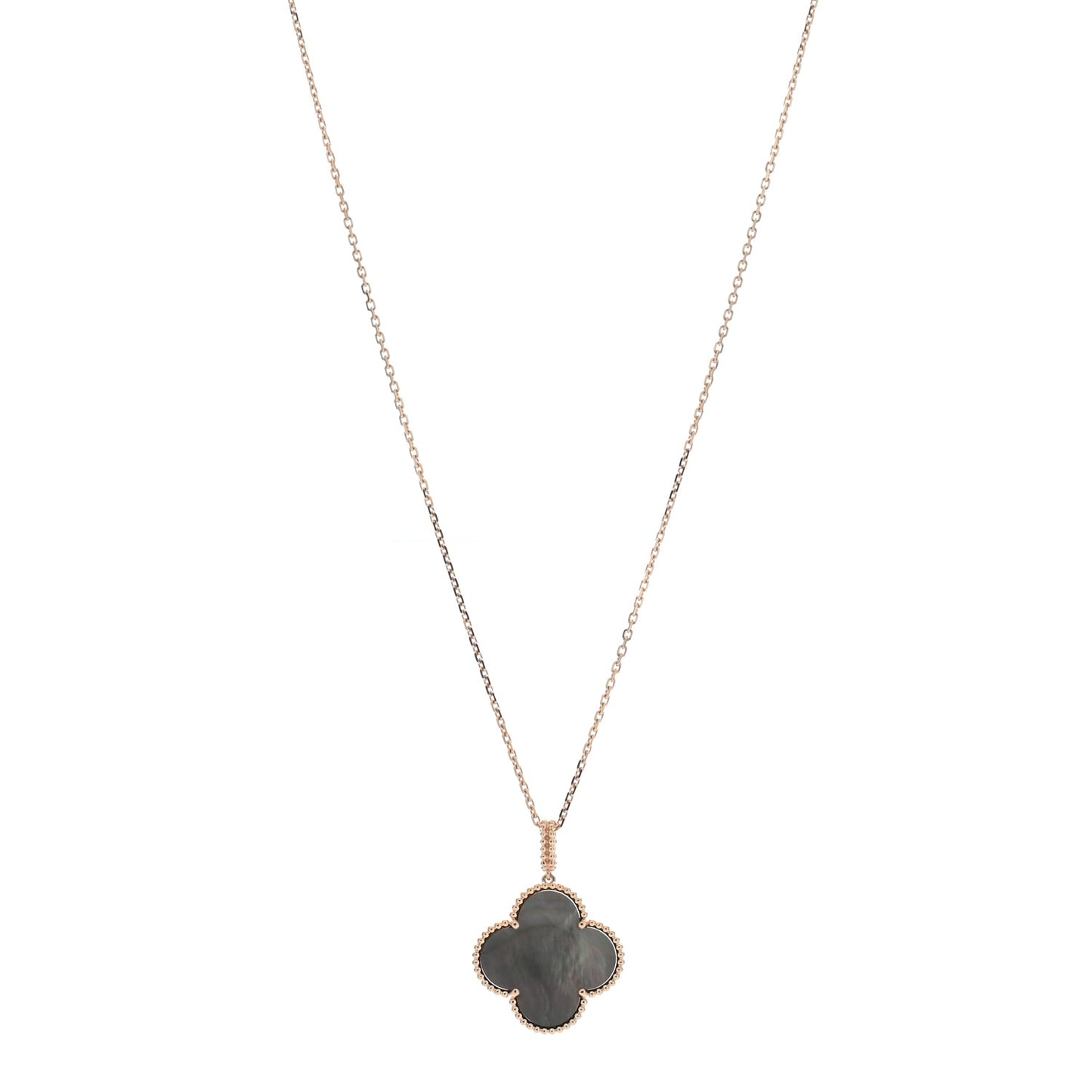 18K Rose Gold Gray Mother of Pearl Magic Alhambra Long Necklace