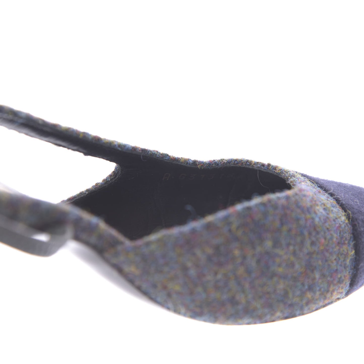 Wool Cap Toe CC Slingback Pumps 38 Black Dark Grey