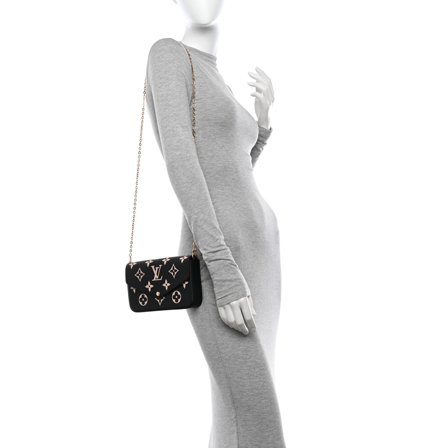 Empreinte Monogram Giant Felicie Pochette Black Beige