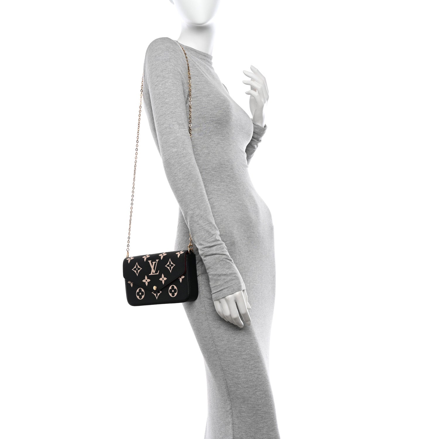Louis Vuitton Empreinte Monogram Giant Felicie Pochette Black Beige 2 of 11