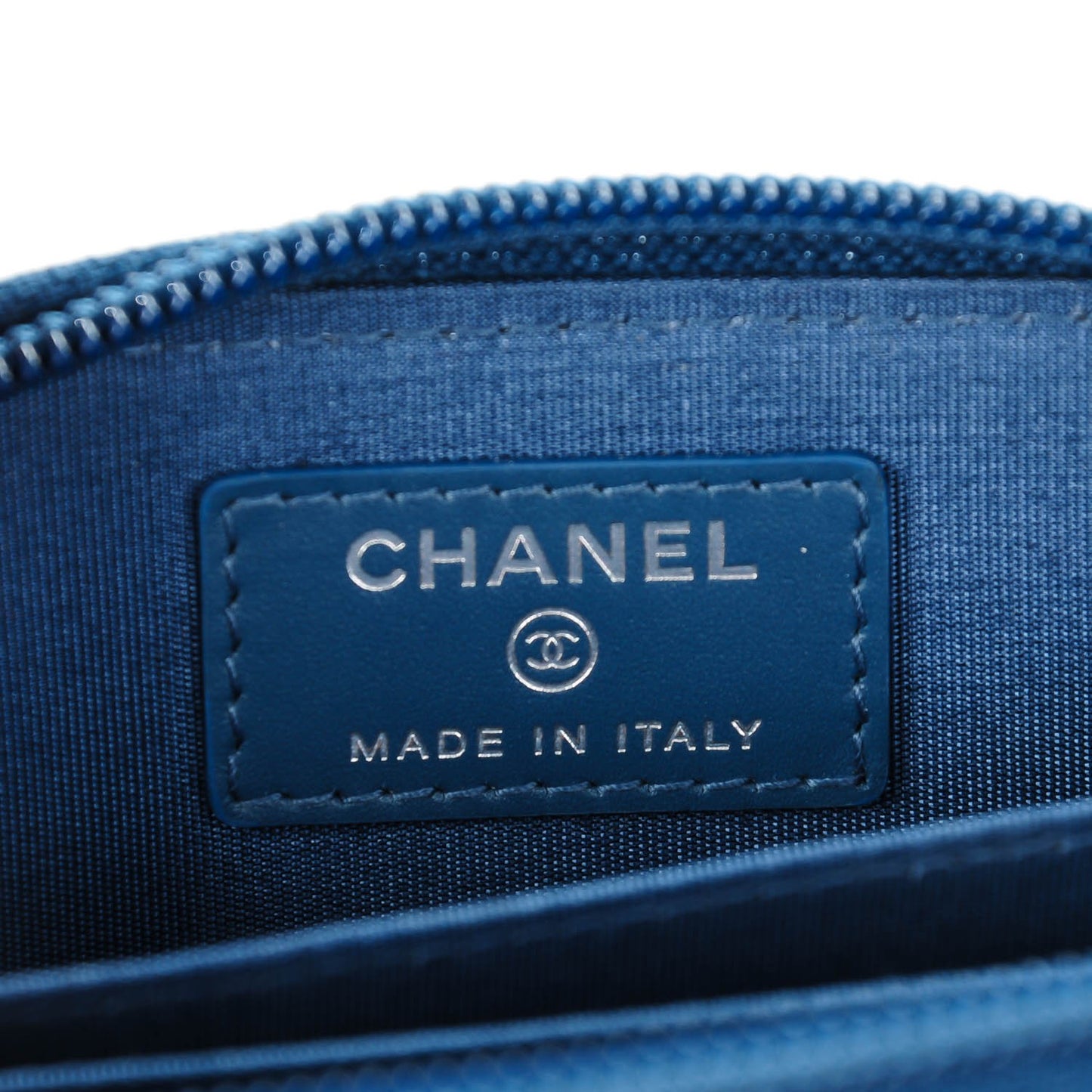 Caviar Timeless CC Zip Around Coin Purse Blue