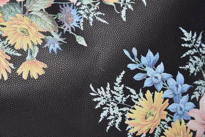 Alexander McQueen Grained Calfskin Floral Skull Open Shopper Tote Black Multicolor 13 of 16