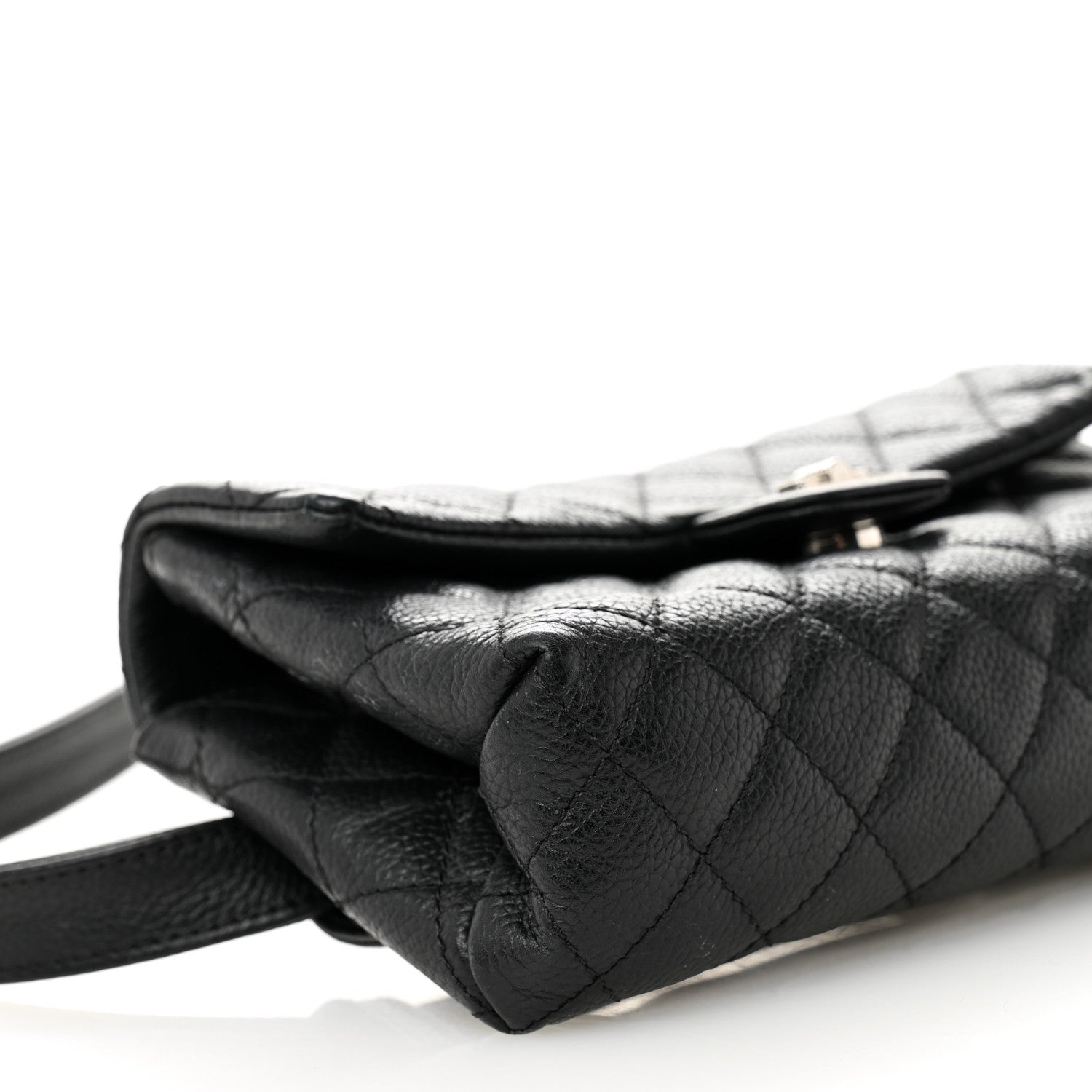 Chanel Grained Calfskin Quilted 2.55 Reissue Flap Belt Bag Clutch Black 9 of 11