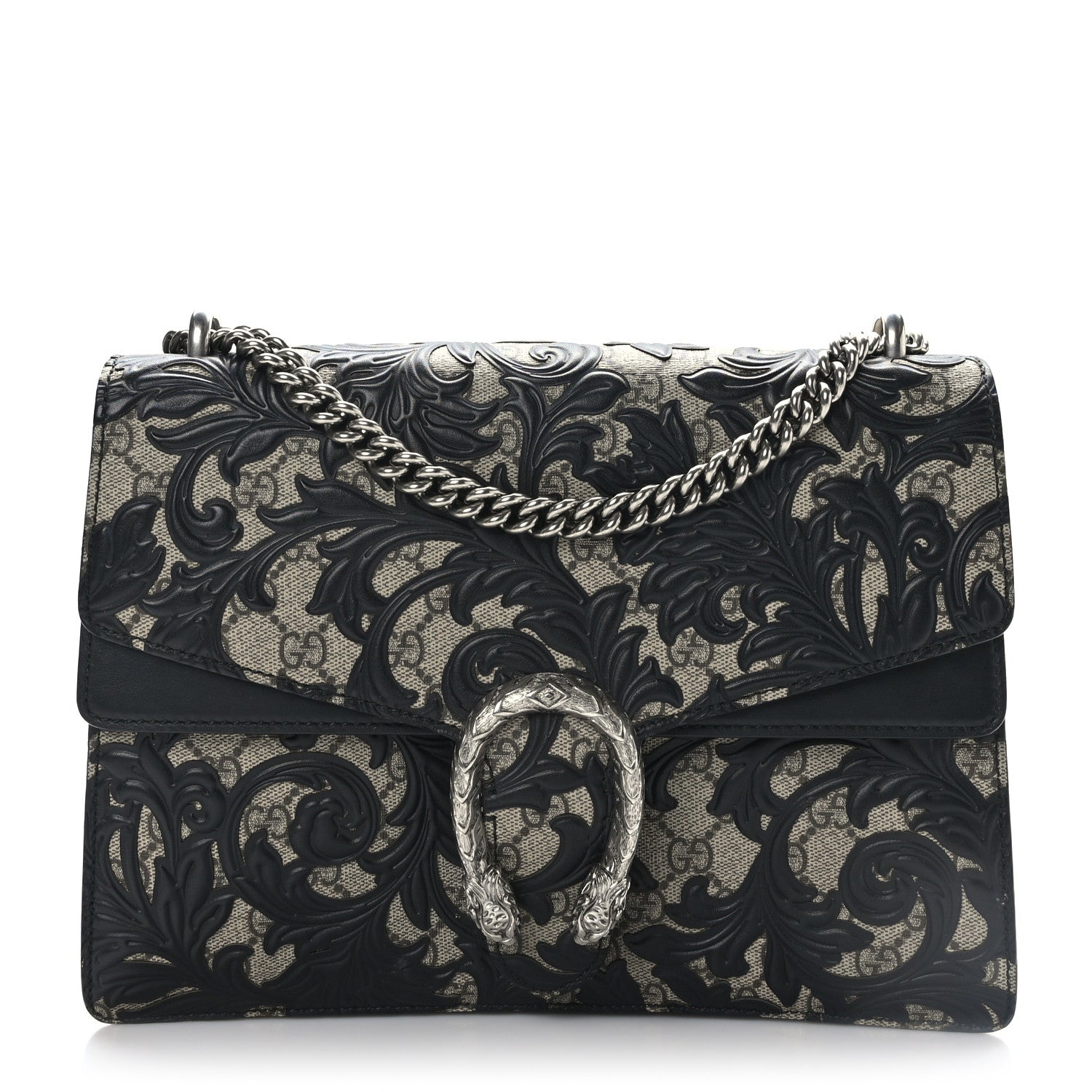 Gucci GG Supreme Monogram Arabesque Medium Dionysus Shoulder Bag Black 1 of 9