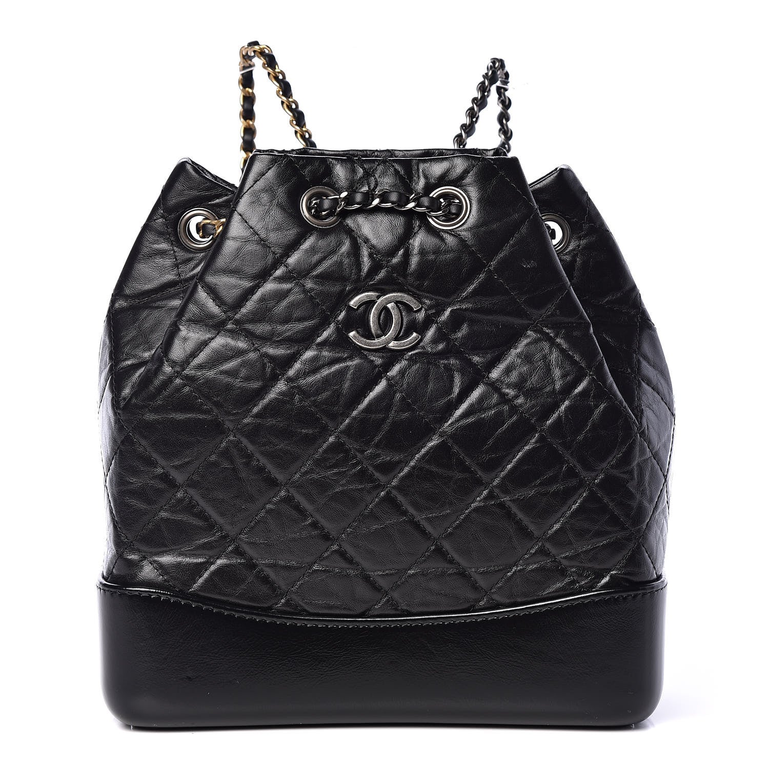 Chanel Aged Calfskin Quilted Small Gabrielle Backpack Black 1 of 10