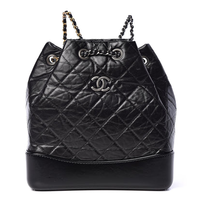 Chanel Aged Calfskin Quilted Small Gabrielle Backpack Black 1 of 10