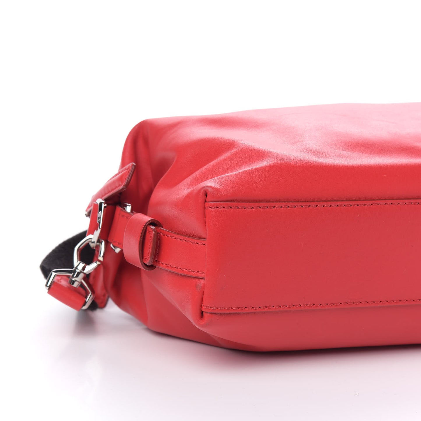 Calfskin Micro Nightingale Logo Strap Red