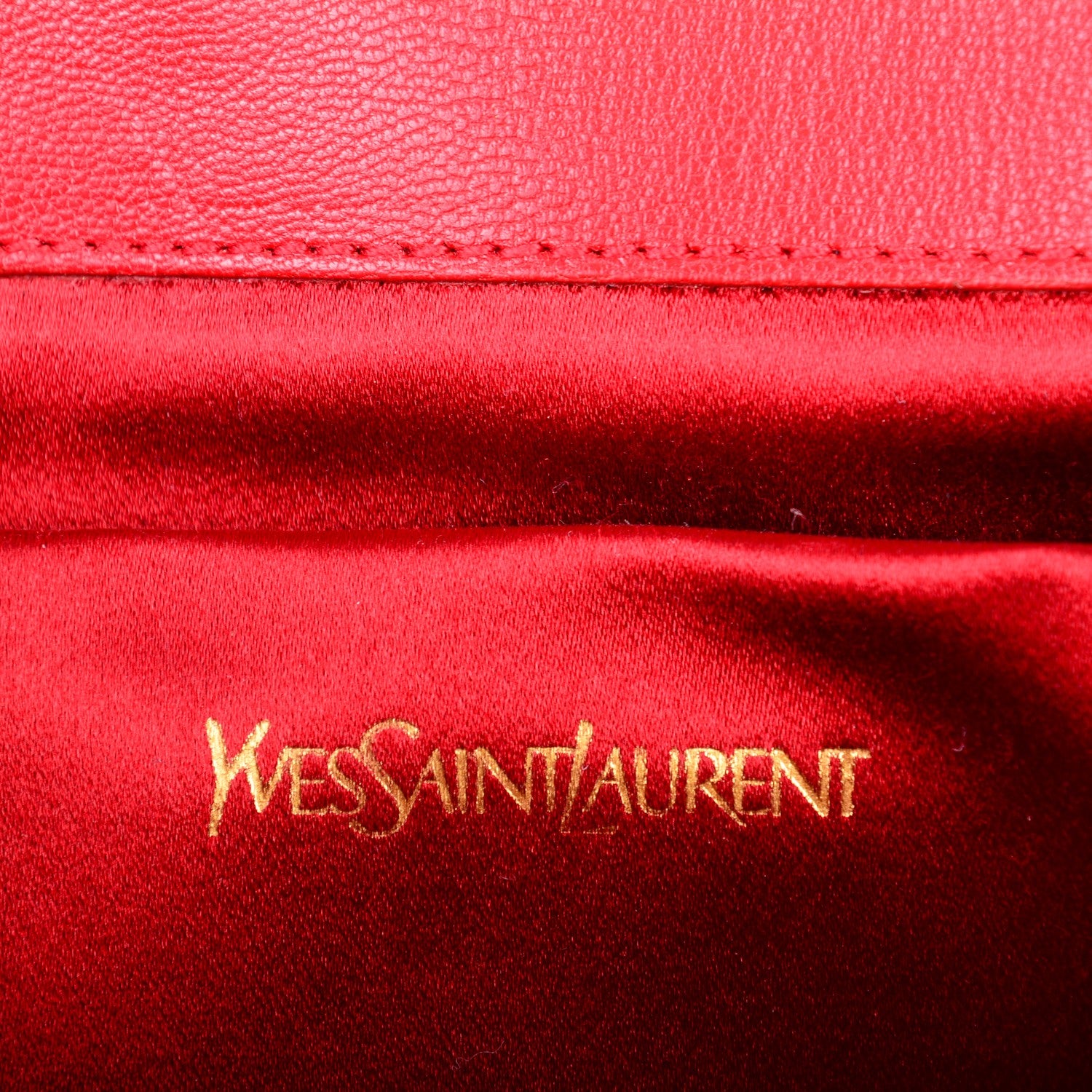Saint Laurent Goatskin Monogram Large Belle De Jour Clutch Red 6 of 7
