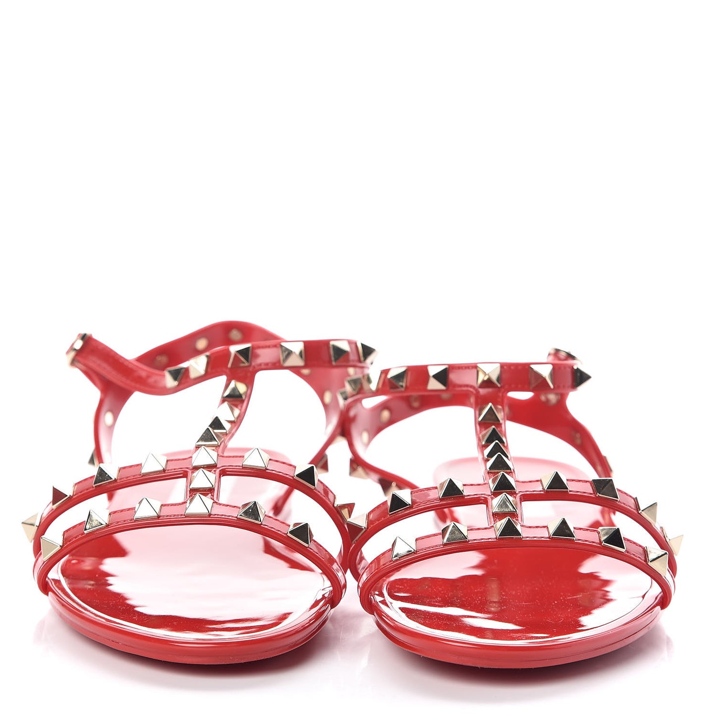 PVC Jelly Rockstud Caged Sandals 40 Rouge Pur