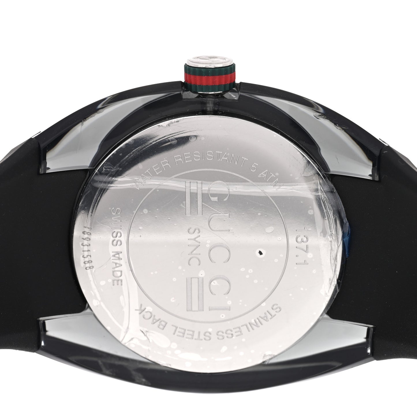 Stainless Steel Rubber 46mm Sync Web Quartz Watch Black