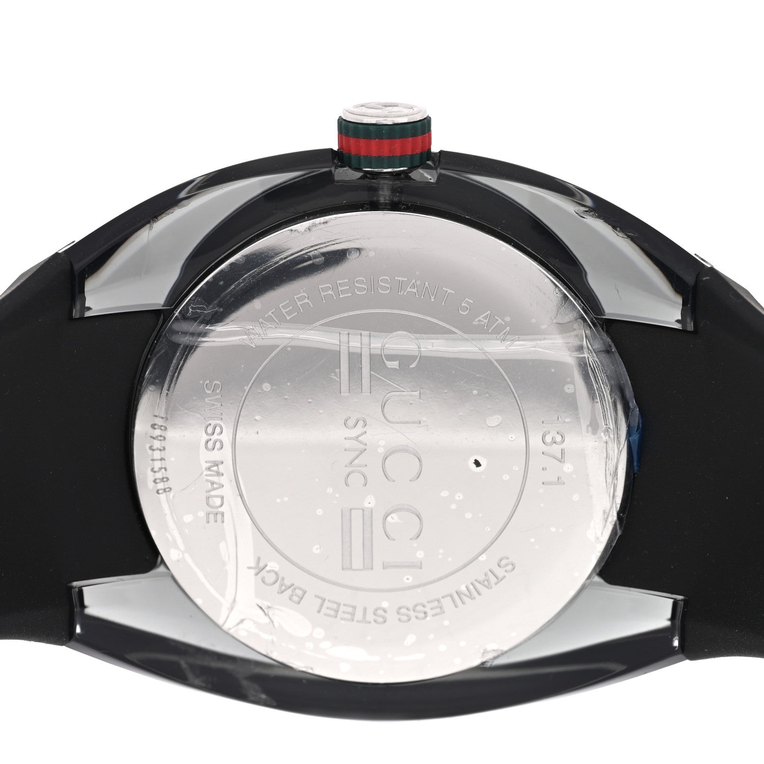 Gucci Stainless Steel Rubber 46mm Sync Web Quartz Watch Black 4 of 4