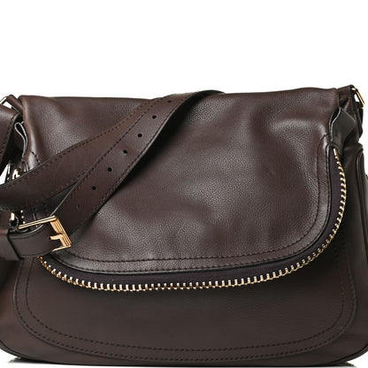 Tom Ford Pebbled Calfskin Large Jennifer Dark Brown 8 of 11