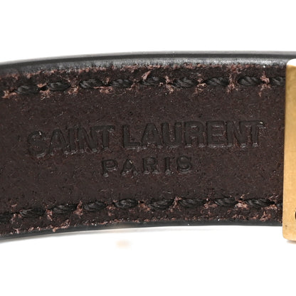 Saint Laurent Calfskin Cassandre Bracelet L Dark Brown Chocolate 4 of 5
