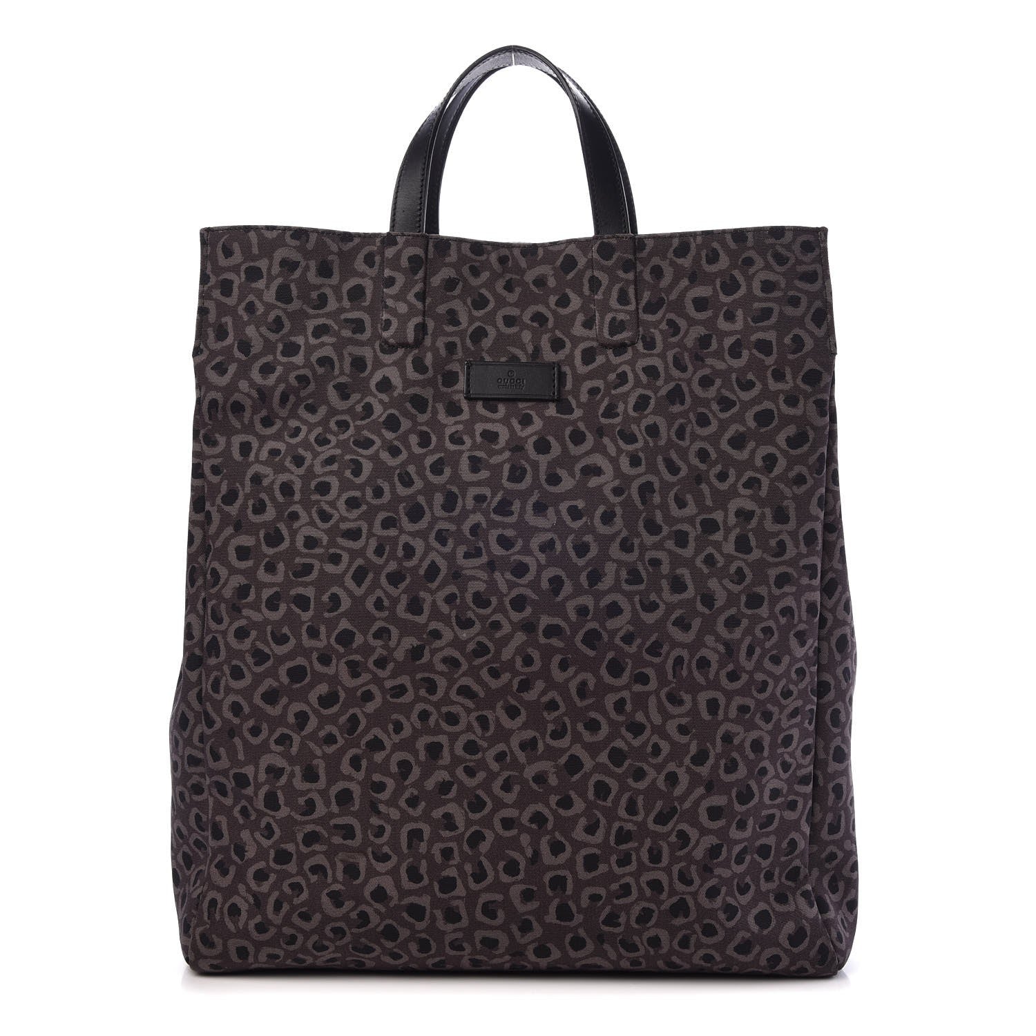 Gucci Canvas G-Active Leopard Vertical Tote Grey 1 of 7