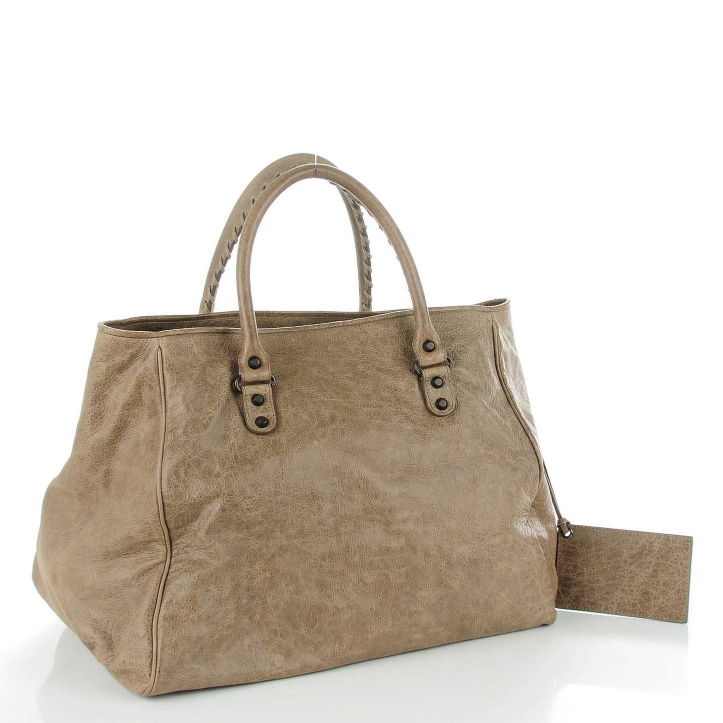 Agneau Classic Hardware Large Sunday Tote Gris Poivre