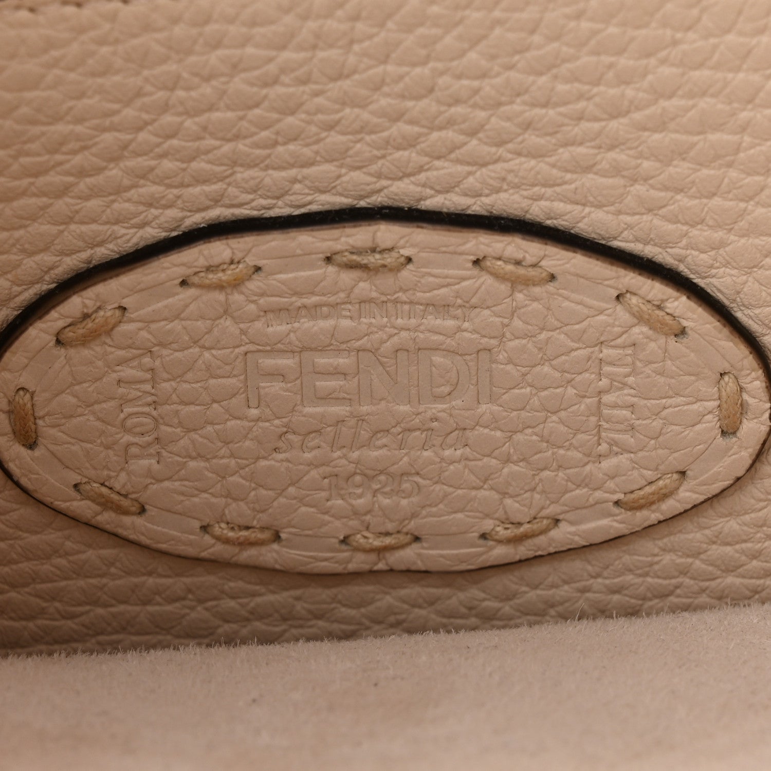 Fendi Cuoio Roma Sellerissima Nappa Sintetica Tape Stitch Small Peekaboo I SEE U Satchel Camelia 6 of 9