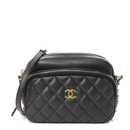 Chanel Calfskin Quilted Day Trips Camera Case Black 1 of 11