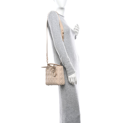 Christian Dior Lambskin Cannage Small My ABCDior Lady Dior Beige 2 of 12