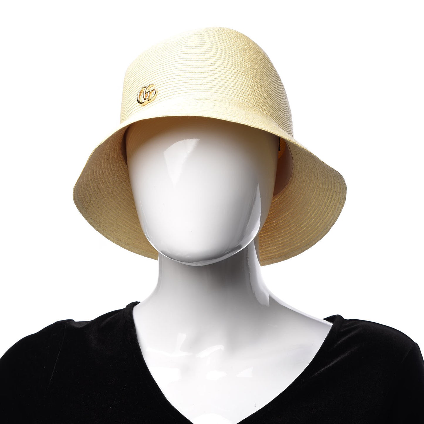 Raffia Double G Bucket Hat M Ivory