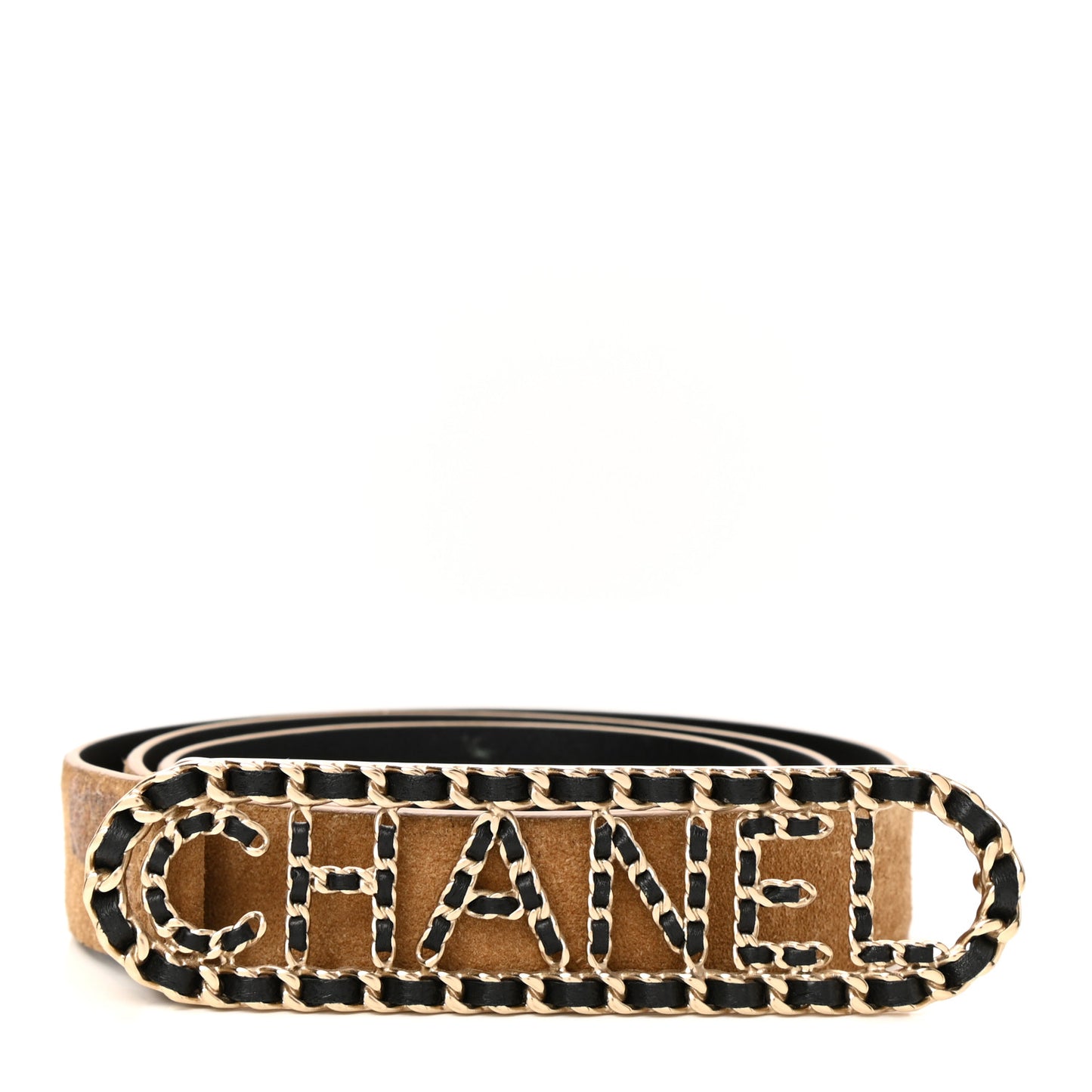 Suede Lambskin CC Chain Vintage Allure Logo Belt 80 32 Brown